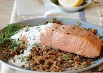 Poached Salmon with Caper and Lemon Sauce