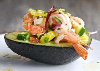 Avocado Stuffed with Shrimp Seviche - TheRecipe.Website