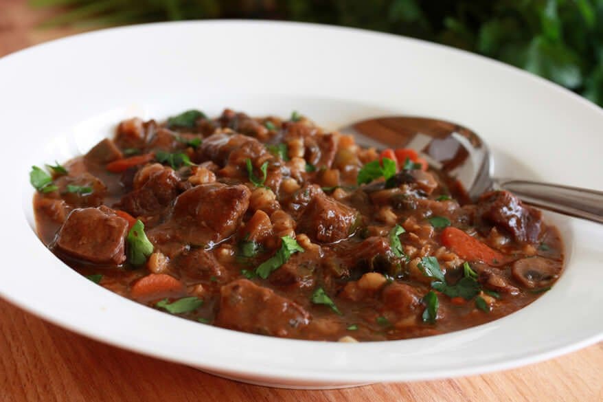 Beef, Barley, and Mushroom Casserole