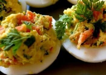 Eggs Stuffed with Smoked Salmon - TheRecipe.Website