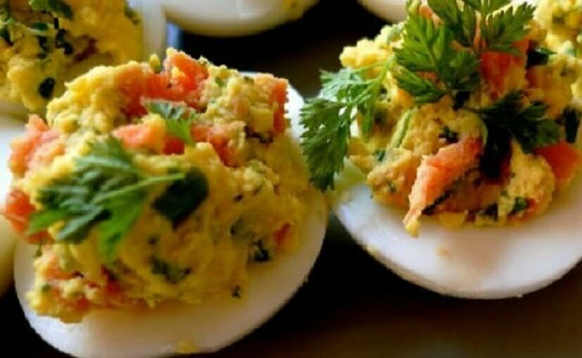 Eggs Stuffed with Smoked Salmon - TheRecipe.Website