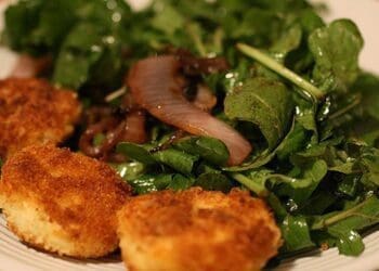 Fried Goat Cheese with Arugula and Mint Recipe - TheRecipe.Website