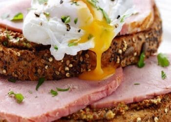 Poached Egg, Ham and Mustard on Toast