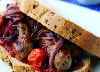 Sausage and Caramelised Onion Sandwich