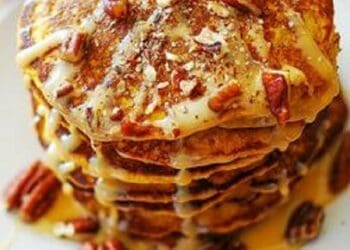 Apple Pecan Pancakes with Apple Spice Syrup