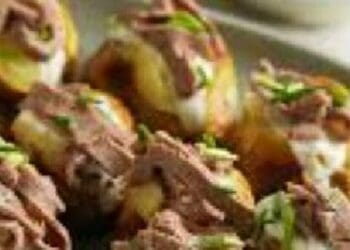 Baked Potatoes with Beef and Horseradish