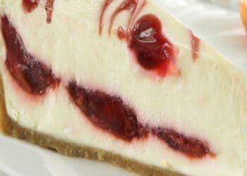 White Chocolate Cherry Mousse Cheesecake