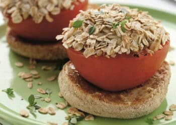 Oat Topped Baked Tomatoes