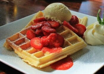 Waffles with Strawberries