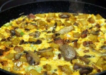 Pork and Mushroom Omelette