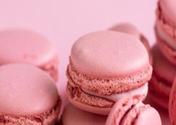 Pink Macaroons with Strawberry Filling