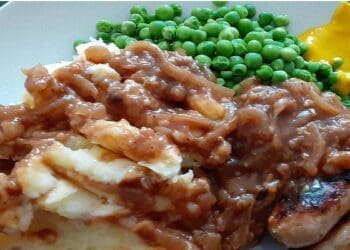 Sausages with Mash and Onion Gravy