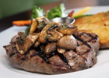 Beef Sirloin with Pan Fried Mushrooms