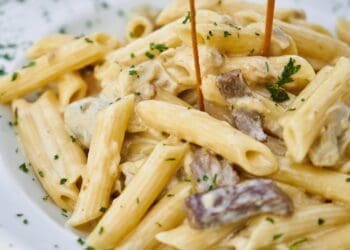 Ham and Penne in a Creamy Sauce Recipe - TheRecipe.Website