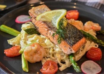 Salmon and Prawn Tagliatelle Recipe - TheRecipe.Website