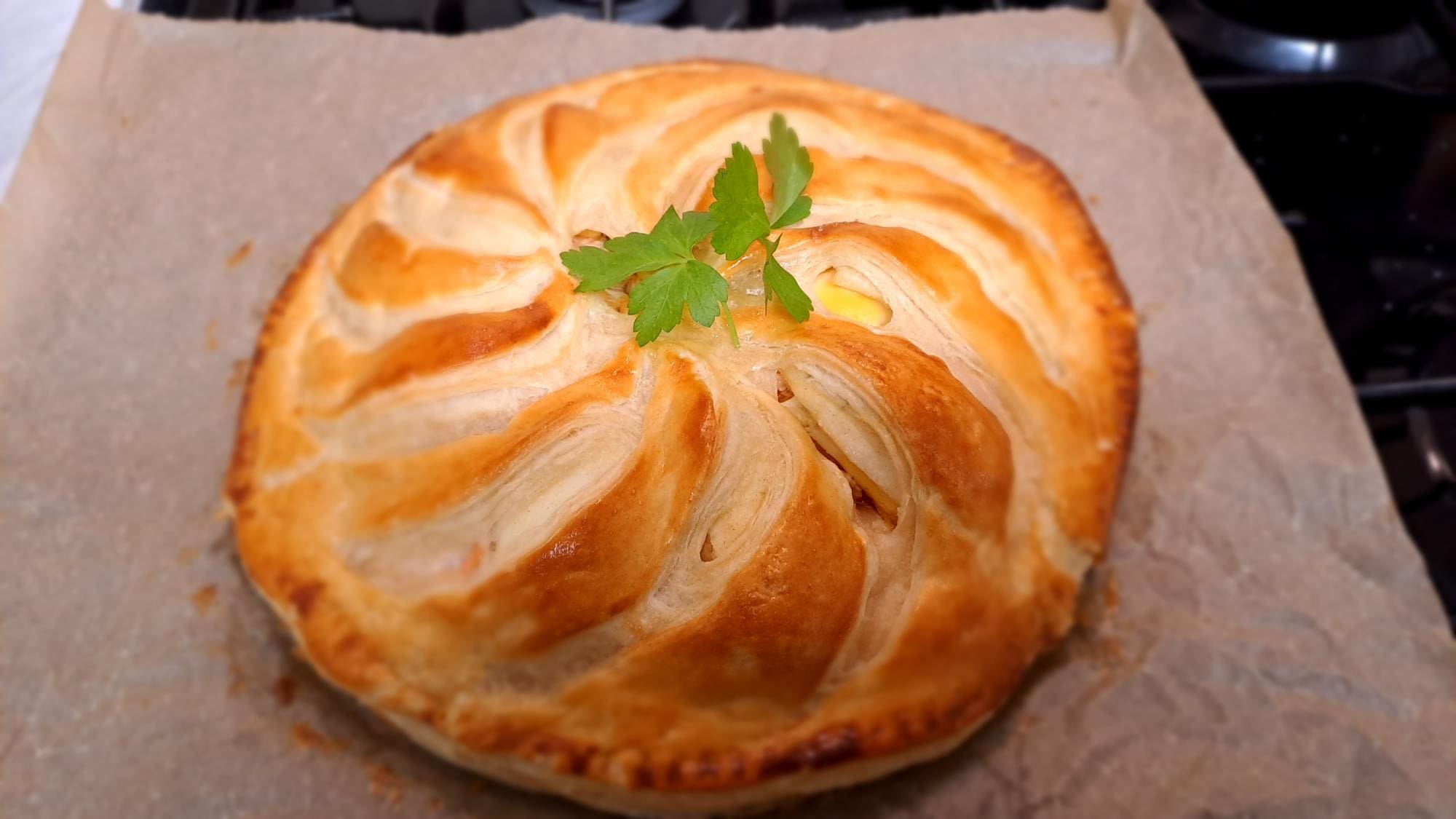 Salmon and Herb Puff Pastry Pie Recipe - TheRecipe.Website