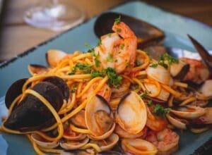 Mussels, Shrimp and Clam Spaghetti Recipe - TheRecipe.Website