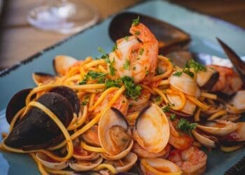 Mussels, Shrimp and Clam Spaghetti Recipe - TheRecipe.Website