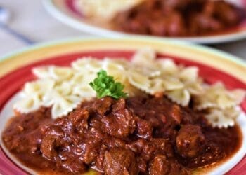 Goulash with Farfalle Recipe - TheRecipe.Website