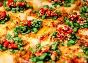 Pan Fried Tofu with Chilli and Chives Recipe - Visit TheRecipe.Website for more Pan Fried Tofu recipes.