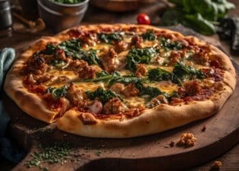 Pepperoni, Ham and Mushroom Pizza Recipe - TheRecipe.Website