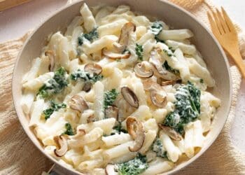 Mushroom and Kale Penne Recipe - TheRecipe.Website