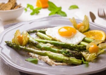 Asparagus with Fried Eggs Recipe - TheRecipe.Website