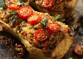 Quinoa Stuffed Butternut Squash Recipe - TheRecipe.Website