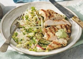 Grilled Chicken Salad with Avocado Dressing Recipe - TheRecipe.Website