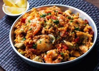 Chicken Seafood Paella Recipe - TheRecipe.Website