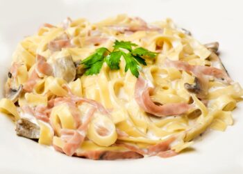Bacon and Mushroom Carbonara Recipe - TheRecipe.Website