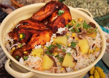 Grilled Chicken with Vegetable Rice Recipe - TheRecipe.Website
